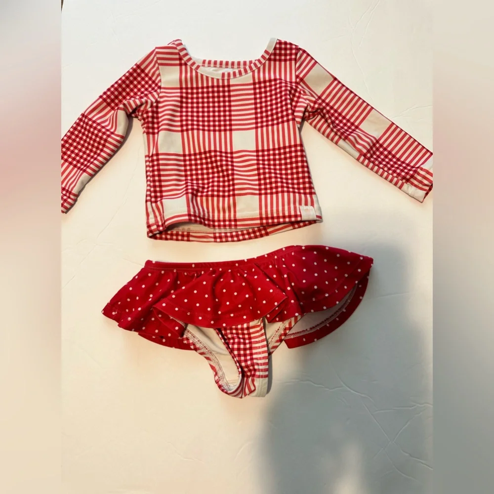 12M SweetHoney Picnic Plaid Swim Suit